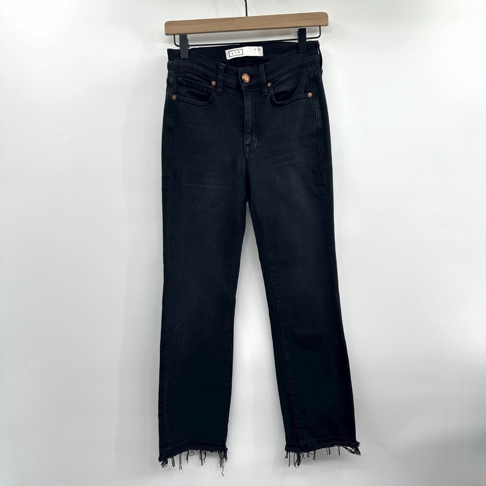 AYR The Rocker Straight‎ Leg Crop Raw Hem in Magnetic Black Size 25 - Picture 3 of 13